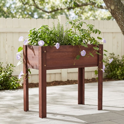 Raised Garden Bed with Legs, Elevated Wooden Planter Box for Outdoor Plants Flowers Fruits Vegetable Herb Growing