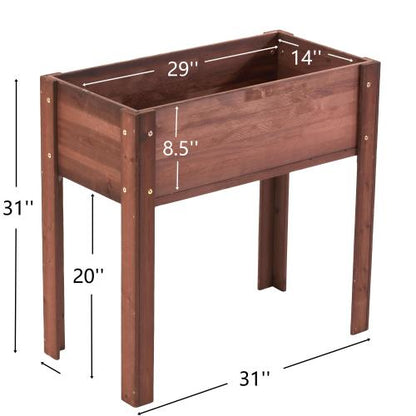 Raised Garden Bed with Legs, Elevated Wooden Planter Box for Outdoor Plants Flowers Fruits Vegetable Herb Growing