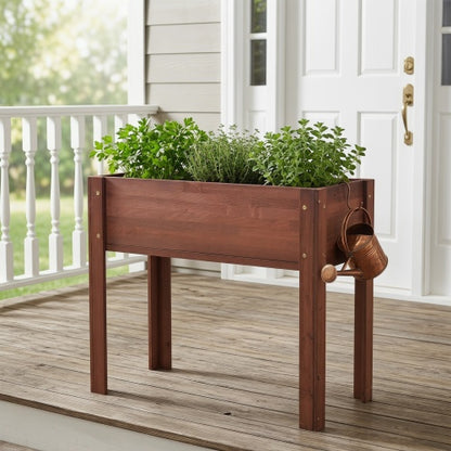 Raised Garden Bed with Legs, Elevated Wooden Planter Box for Outdoor Plants Flowers Fruits Vegetable Herb Growing