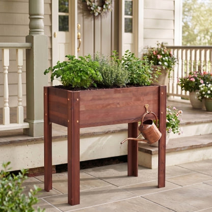Raised Garden Bed with Legs, Elevated Wooden Planter Box for Outdoor Plants Flowers Fruits Vegetable Herb Growing
