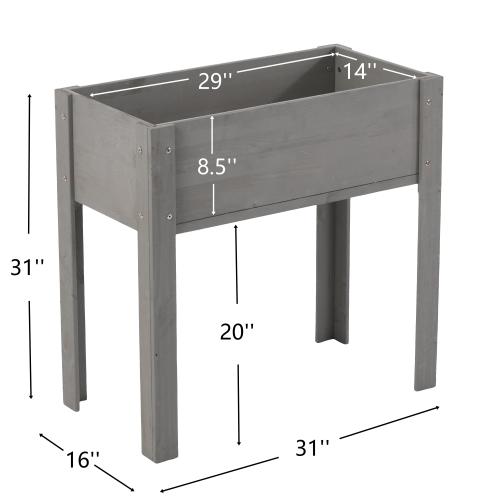 Raised Garden Bed with Legs, Elevated Wooden Planter Box for Outdoor Plants Flowers Fruits Vegetable Herb Growing