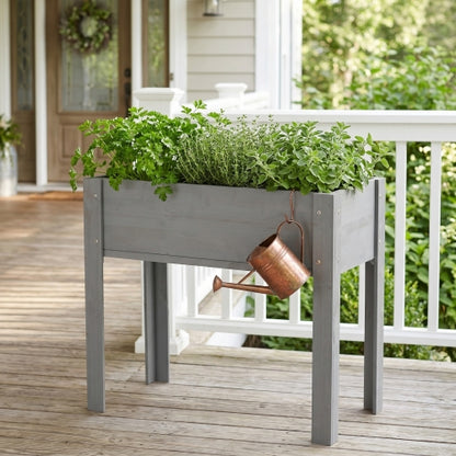 Raised Garden Bed with Legs, Elevated Wooden Planter Box for Outdoor Plants Flowers Fruits Vegetable Herb Growing