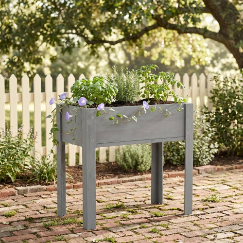 Raised Garden Bed with Legs, Elevated Wooden Planter Box for Outdoor Plants Flowers Fruits Vegetable Herb Growing