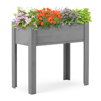 Raised Garden Bed with Legs, Elevated Wooden Planter Box for Outdoor Plants Flowers Fruits Vegetable Herb Growing