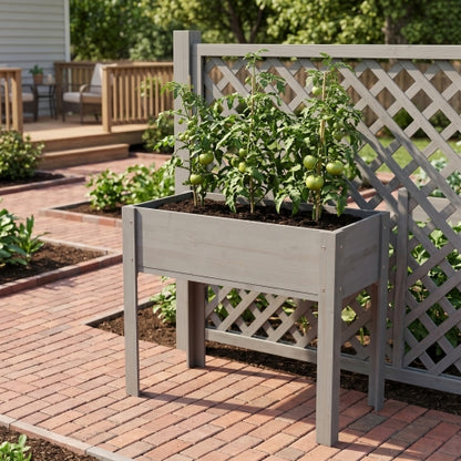 Raised Garden Bed with Legs, Elevated Wooden Planter Box for Outdoor Plants Flowers Fruits Vegetable Herb Growing