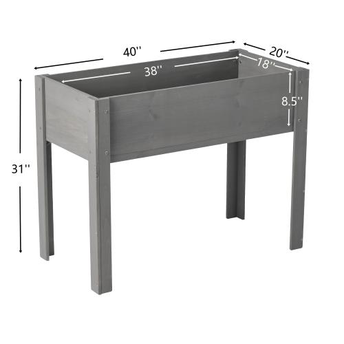 Raised Garden Bed with Legs, Elevated Wooden Planter Box for Outdoor Plants Flowers Fruits Vegetable Herb Growing