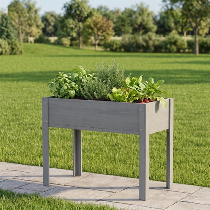 Raised Garden Bed with Legs, Elevated Wooden Planter Box for Outdoor Plants Flowers Fruits Vegetable Herb Growing