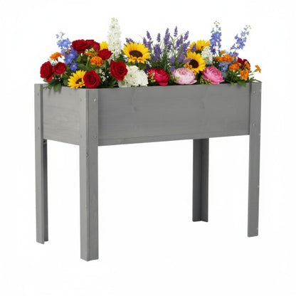 Raised Garden Bed with Legs, Elevated Wooden Planter Box for Outdoor Plants Flowers Fruits Vegetable Herb Growing