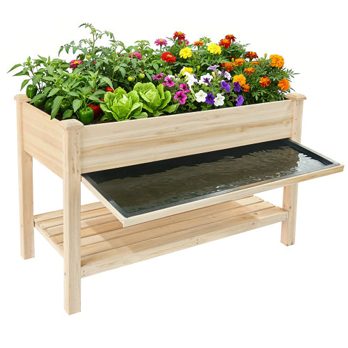Raised Garden Bed with Legs, Elevated Wooden Planter Box for Outdoor Plants Flowers Fruits Vegetable Herb Growing
