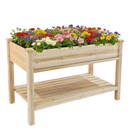 Raised Garden Bed with Legs, Elevated Wooden Planter Box for Outdoor Plants Flowers Fruits Vegetable Herb Growing