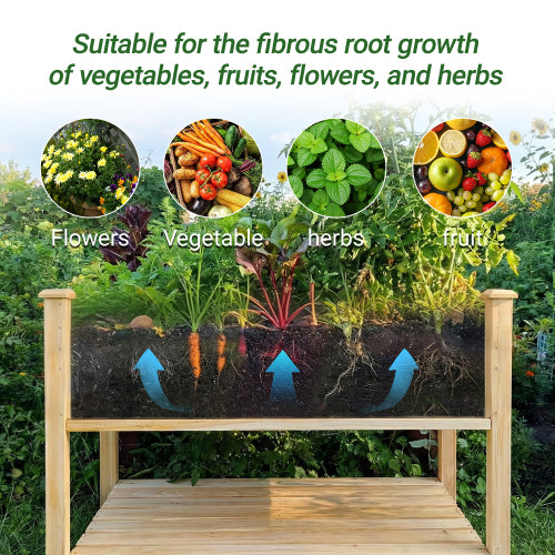 Raised Garden Bed with Legs, Elevated Wooden Planter Box for Outdoor Plants Flowers Fruits Vegetable Herb Growing