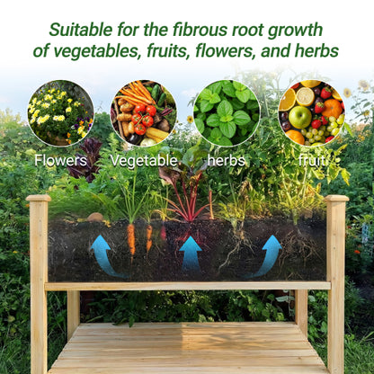 Raised Garden Bed with Legs, Elevated Wooden Planter Box for Outdoor Plants Flowers Fruits Vegetable Herb Growing
