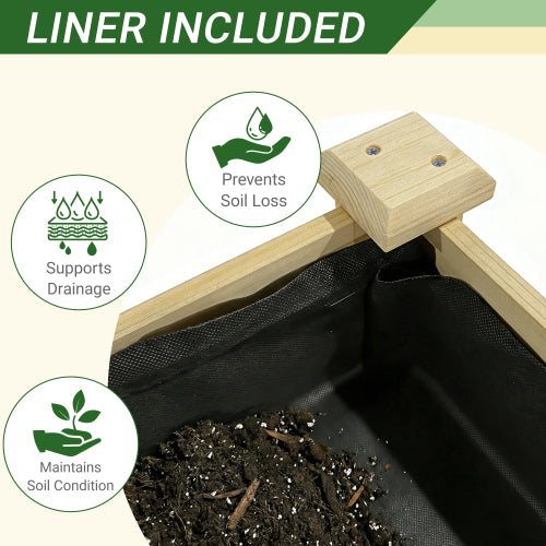 Raised Garden Bed with Legs, Elevated Wooden Planter Box for Outdoor Plants Flowers Fruits Vegetable Herb Growing