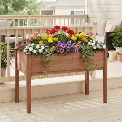 Raised Garden Bed with Legs, Elevated Wooden Planter Box for Outdoor Plants Flowers Fruits Vegetable Herb Growing