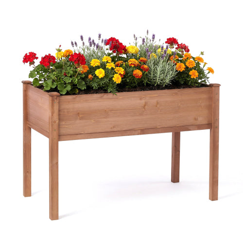 Raised Garden Bed with Legs, Elevated Wooden Planter Box for Outdoor Plants Flowers Fruits Vegetable Herb Growing