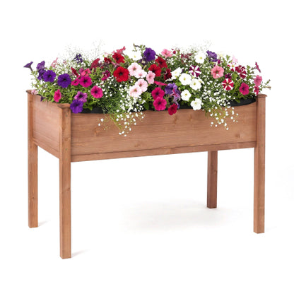 Raised Garden Bed with Legs, Elevated Wooden Planter Box for Outdoor Plants Flowers Fruits Vegetable Herb Growing
