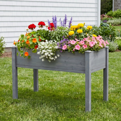 Raised Garden Bed with Legs, Elevated Wooden Planter Box for Outdoor Plants Flowers Fruits Vegetable Herb Growing