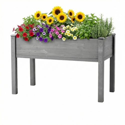 Raised Garden Bed with Legs, Elevated Wooden Planter Box for Outdoor Plants Flowers Fruits Vegetable Herb Growing
