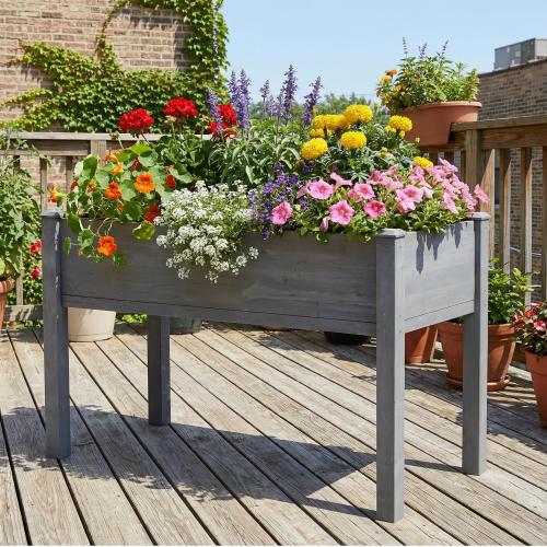 Raised Garden Bed with Legs, Elevated Wooden Planter Box for Outdoor Plants Flowers Fruits Vegetable Herb Growing