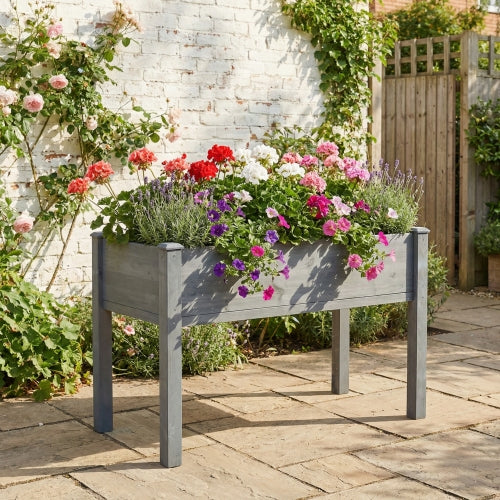 Raised Garden Bed with Legs, Elevated Wooden Planter Box for Outdoor Plants Flowers Fruits Vegetable Herb Growing