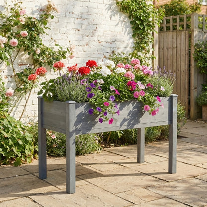 Raised Garden Bed with Legs, Elevated Wooden Planter Box for Outdoor Plants Flowers Fruits Vegetable Herb Growing