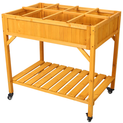 Raised Garden Bed with Legs, Elevated Wooden Planter Box for Outdoor Plants Flowers Fruits Vegetable Herb Growing