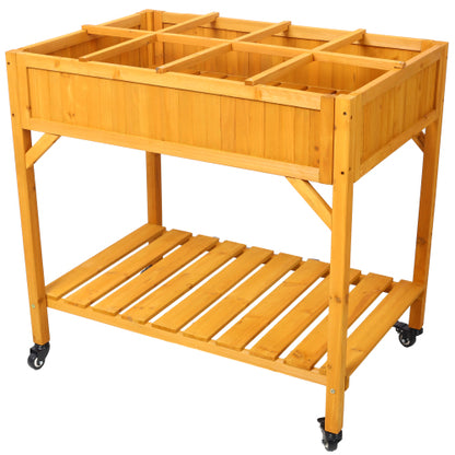 Raised Garden Bed with Legs, Elevated Wooden Planter Box for Outdoor Plants Flowers Fruits Vegetable Herb Growing
