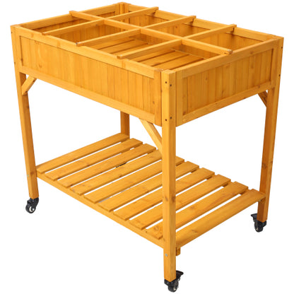 Raised Garden Bed with Legs, Elevated Wooden Planter Box for Outdoor Plants Flowers Fruits Vegetable Herb Growing