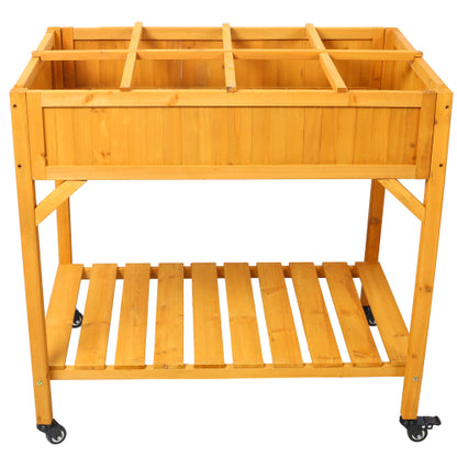 Raised Garden Bed with Legs, Elevated Wooden Planter Box for Outdoor Plants Flowers Fruits Vegetable Herb Growing