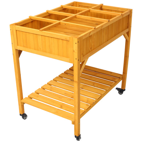 Raised Garden Bed with Legs, Elevated Wooden Planter Box for Outdoor Plants Flowers Fruits Vegetable Herb Growing