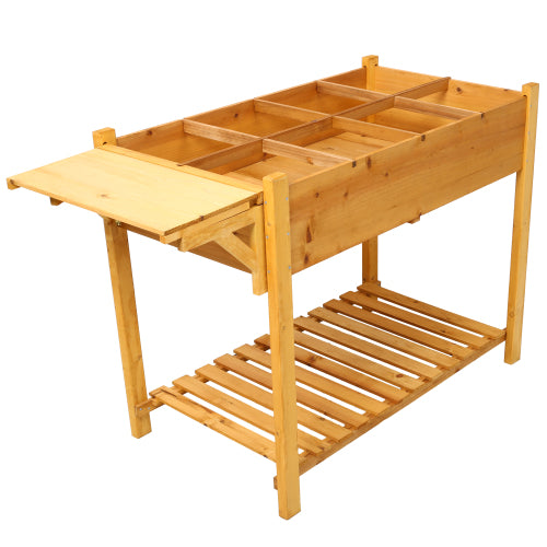 Raised Garden Bed with Legs, Elevated Wooden Planter Box for Outdoor Plants Flowers Fruits Vegetable Herb Growing