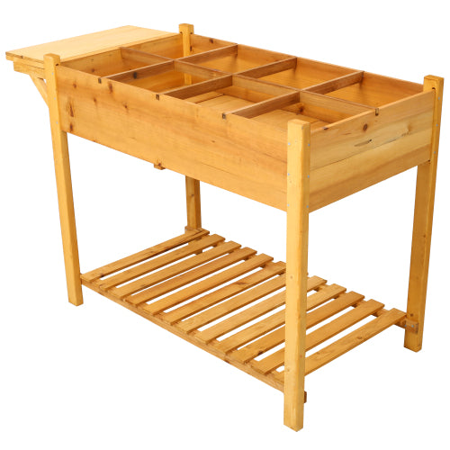 Raised Garden Bed with Legs, Elevated Wooden Planter Box for Outdoor Plants Flowers Fruits Vegetable Herb Growing