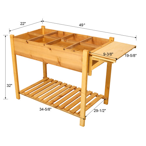 Raised Garden Bed with Legs, Elevated Wooden Planter Box for Outdoor Plants Flowers Fruits Vegetable Herb Growing