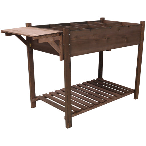 Raised Garden Bed with Legs, Elevated Wooden Planter Box for Outdoor Plants Flowers Fruits Vegetable Herb Growing