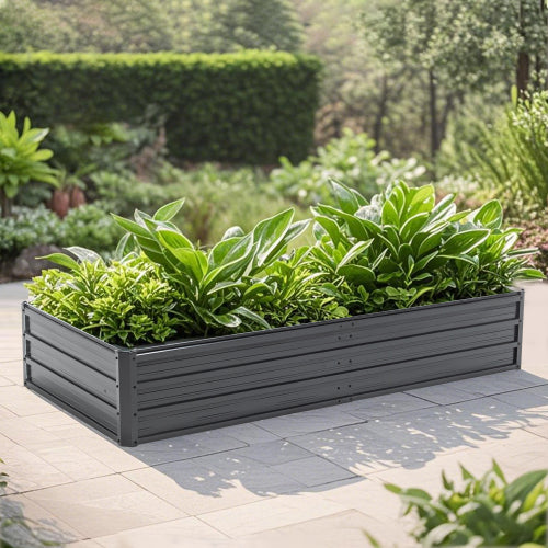 Metal Raised Garden Bed Outdoor Reinforced Galvanized Rustproof Colored Steel Planter Boxes for Vegetables, Raised Beds for Growing Flowers Herbs Succulents