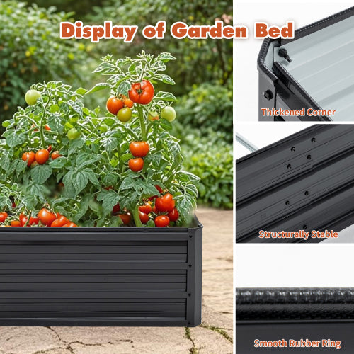 Metal Raised Garden Bed Outdoor Reinforced Galvanized Rustproof Colored Steel Planter Boxes for Vegetables, Raised Beds for Growing Flowers Herbs Succulents