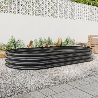 Garden Beds Outdoor, Oval Metal Garden Planter Box for Vegetables, Fruits, Flowers, Galvanized Raised Garden Beds