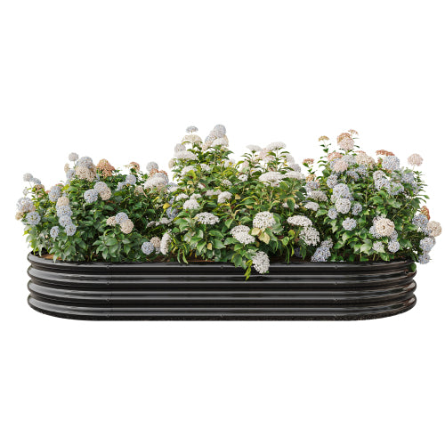 Garden Beds Outdoor, Oval Metal Garden Planter Box for Vegetables, Fruits, Flowers, Galvanized Raised Garden Beds