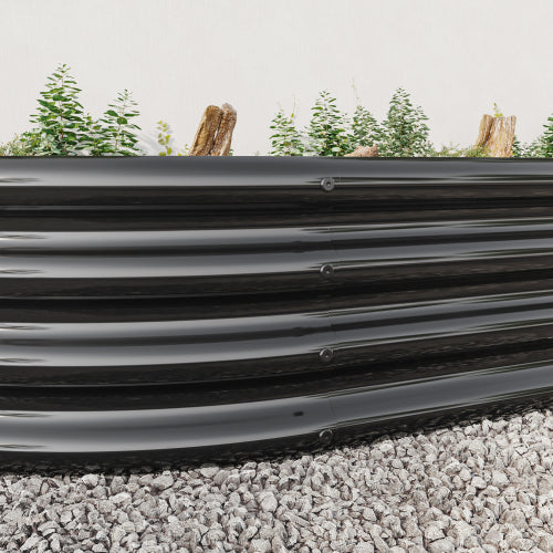 Garden Beds Outdoor, Oval Metal Garden Planter Box for Vegetables, Fruits, Flowers, Galvanized Raised Garden Beds