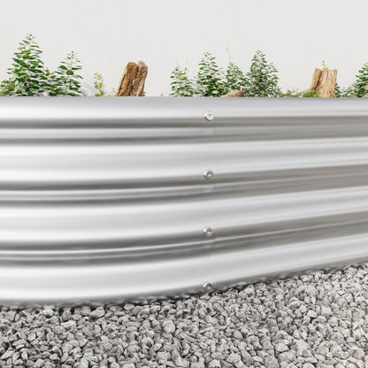 Garden Beds Outdoor, Oval Metal Garden Planter Box for Vegetables, Fruits, Flowers, Galvanized Raised Garden Beds