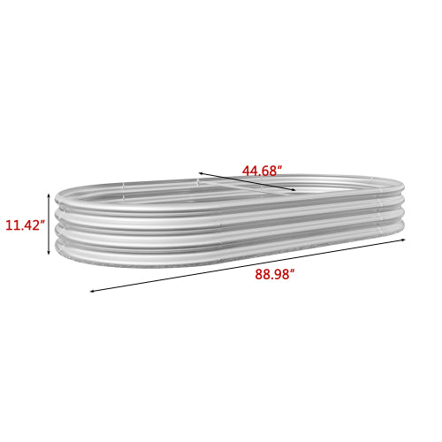 Garden Beds Outdoor, Oval Metal Garden Planter Box for Vegetables, Fruits, Flowers, Galvanized Raised Garden Beds