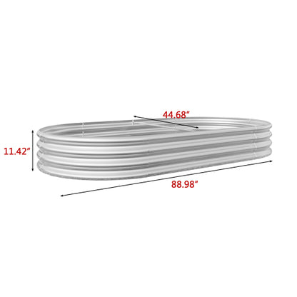 Garden Beds Outdoor, Oval Metal Garden Planter Box for Vegetables, Fruits, Flowers, Galvanized Raised Garden Beds