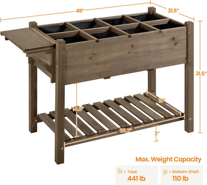 Raised Garden Bed with Legs, Elevated Wooden Planter Box for Outdoor Plants Flowers Fruits Vegetable Herb Growing