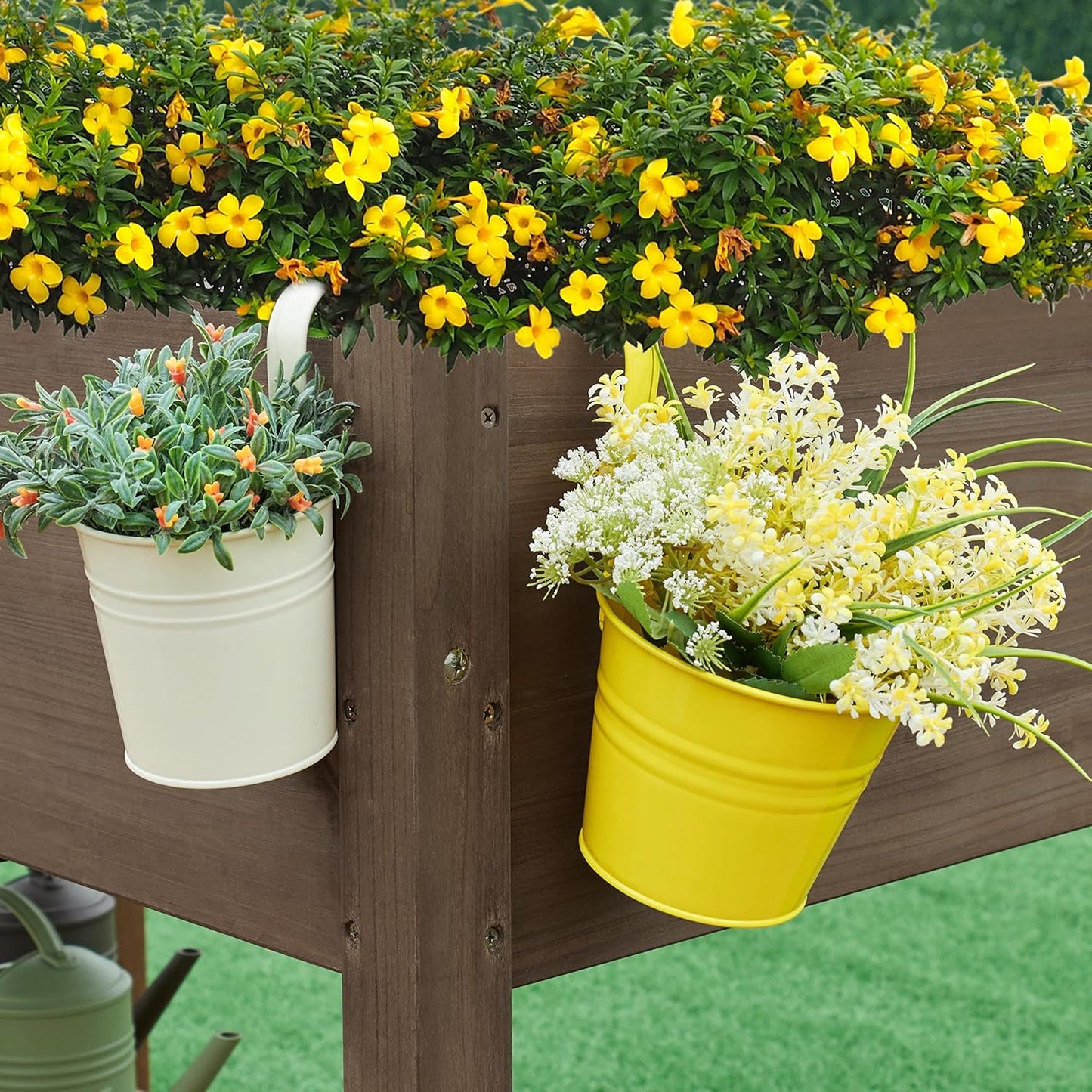 Raised Garden Bed with Legs, Elevated Wooden Planter Box for Outdoor Plants Flowers Fruits Vegetable Herb Growing