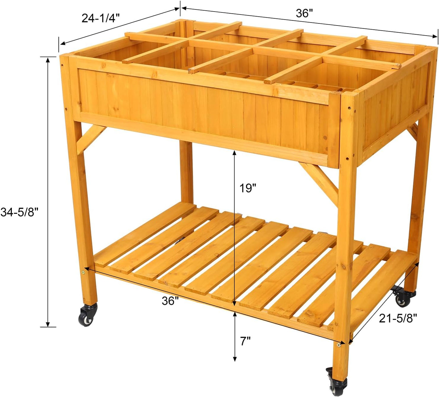 Raised Garden Bed with Legs, Elevated Wooden Planter Box for Outdoor Plants Flowers Fruits Vegetable Herb Growing