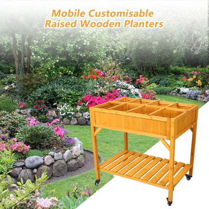 Raised Garden Bed with Legs, Elevated Wooden Planter Box for Outdoor Plants Flowers Fruits Vegetable Herb Growing