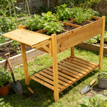Raised Garden Bed with Legs, Elevated Wooden Planter Box for Outdoor Plants Flowers Fruits Vegetable Herb Growing